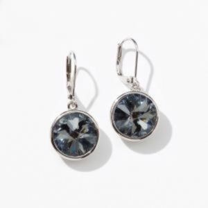 Swarovski Crystal by Touchstone Lulu Silver Night Earrings